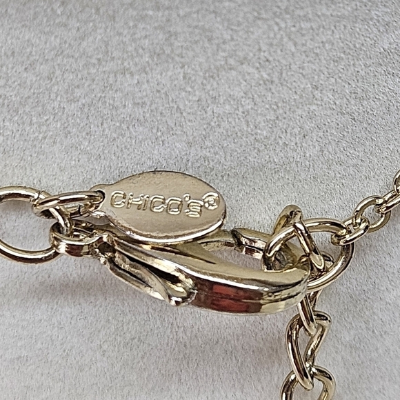 Chico's Gold-Tone Large Medallion Chain Statement Necklace - Picture 6 of 6